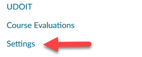 Canvas course navigation settings option